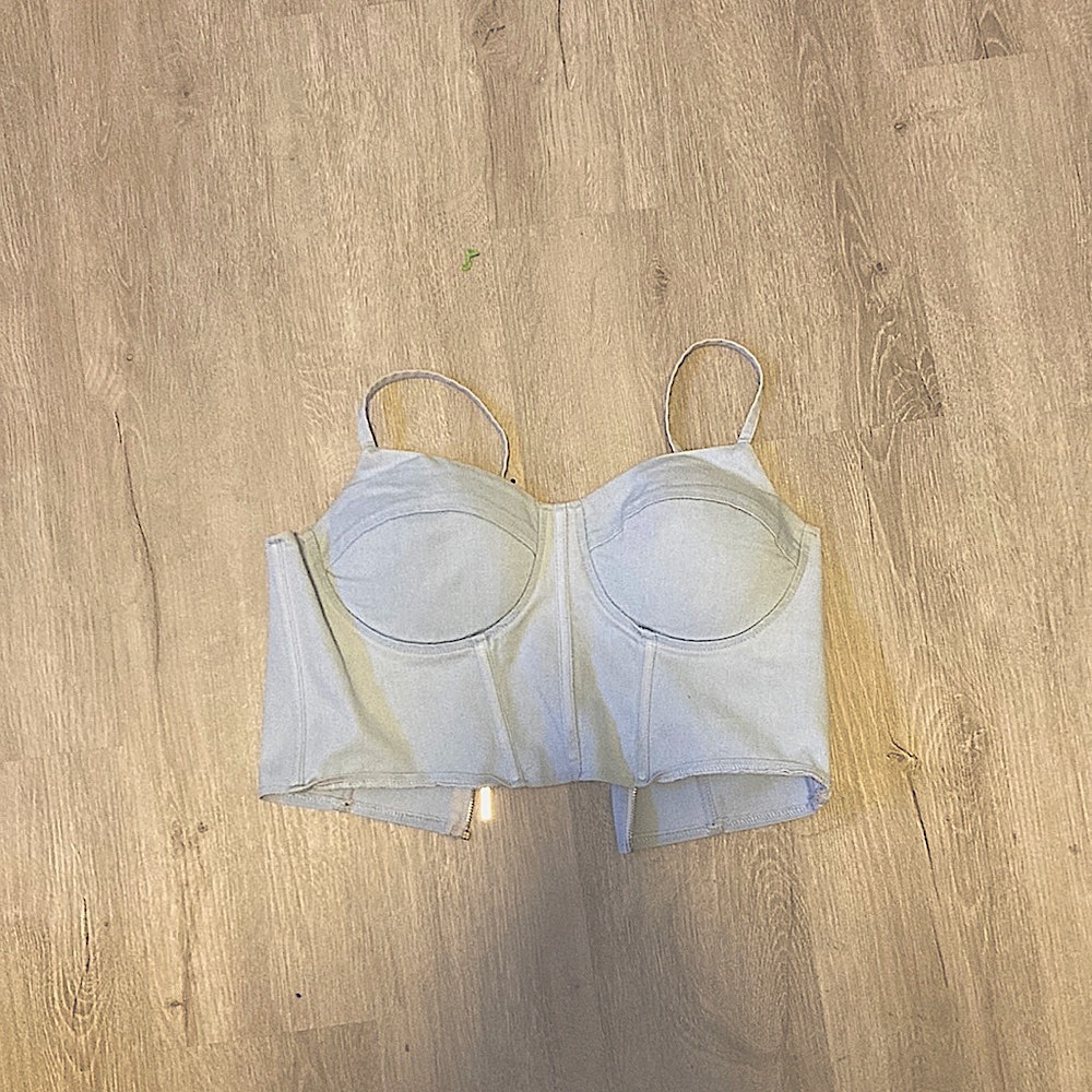 Zip up jean top